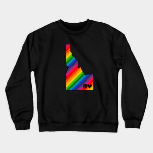 USA States: Idaho (rainbow) Crewneck Sweatshirt